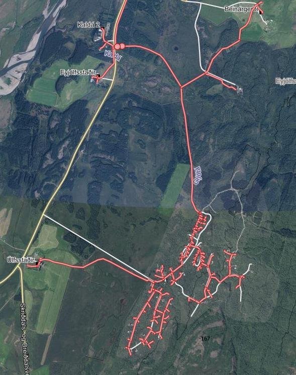 kort af Einarsstaðaskógi