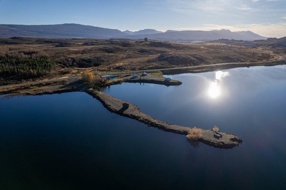 Mynd tekin við Urriðavatn.