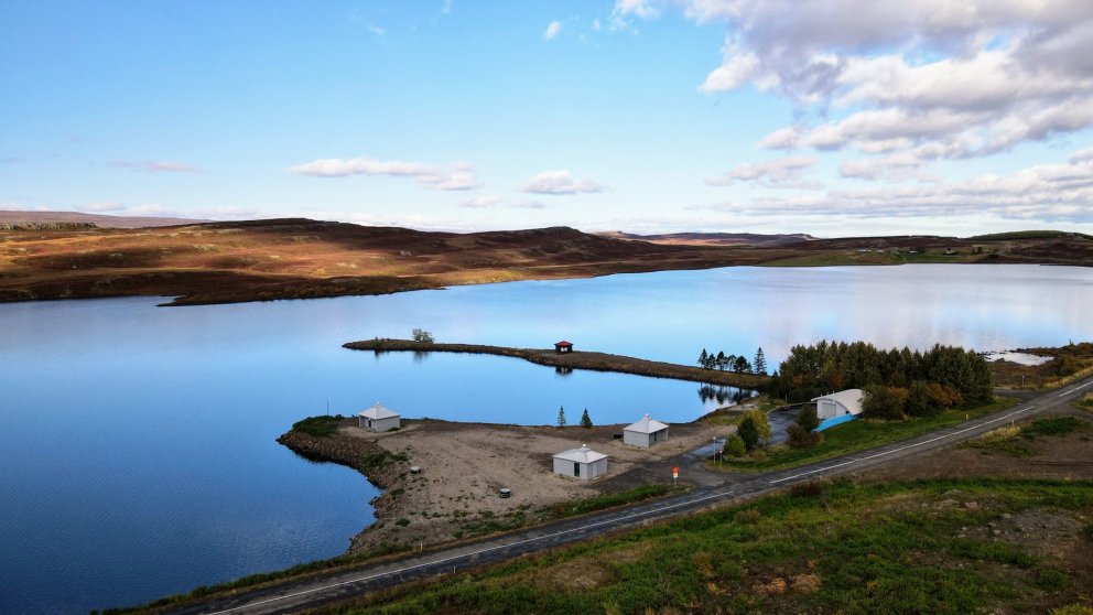 Virkjunarsvæði HEF veitna á Urriðavatni.  Mynd: Unnar Erlingsson