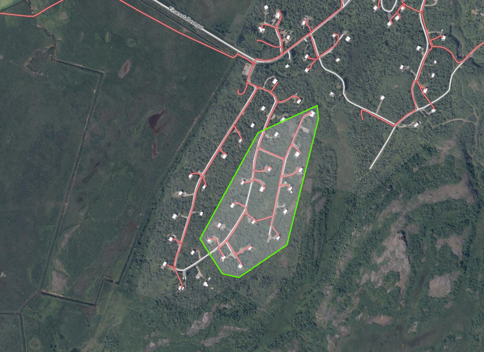 Kort af Úlfstaðaskógi