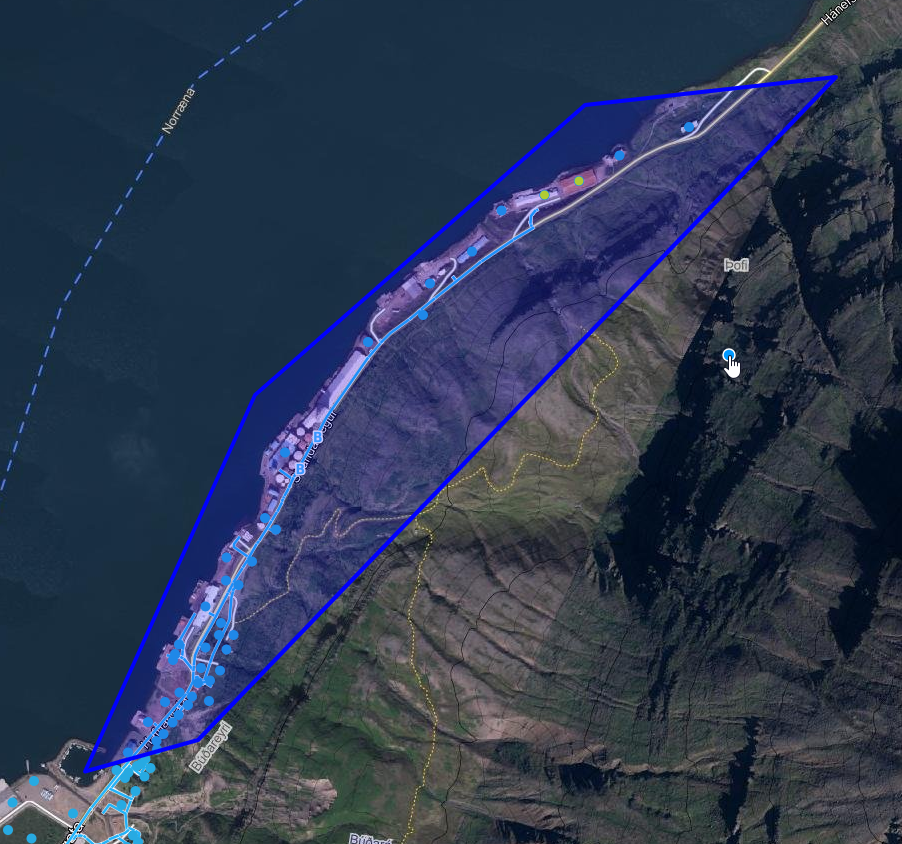 kort af Seyðisfirði