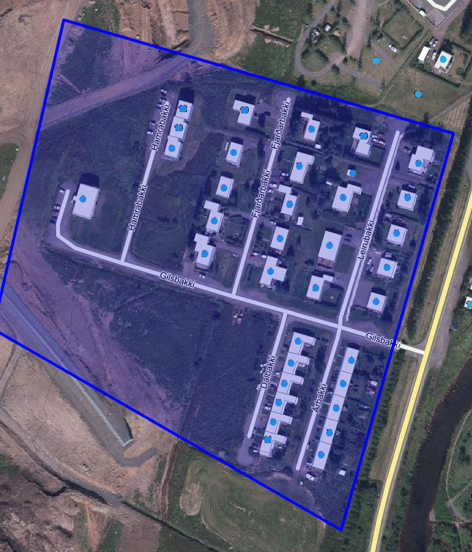 götukort af svæði á Seyðisfirði