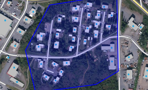 kort af hluta Egilsstaða