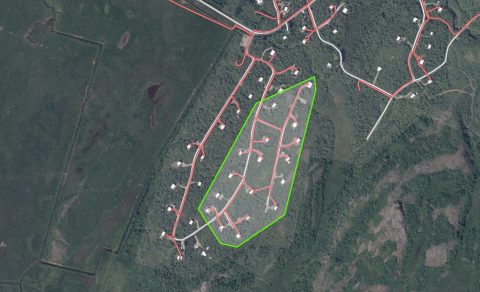 Kort af Úlfstaðaskógi