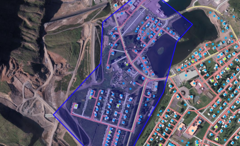 Svæðið sem verður lokað fyrir á mánudag.