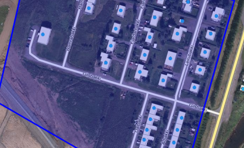 götukort af svæði á Seyðisfirði